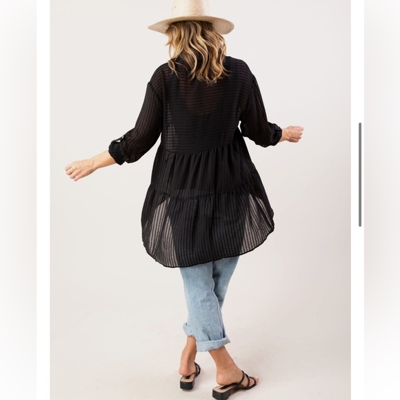 COPY - NWOT lovestitch summer breeze button up tunic - Picture 2 of 6